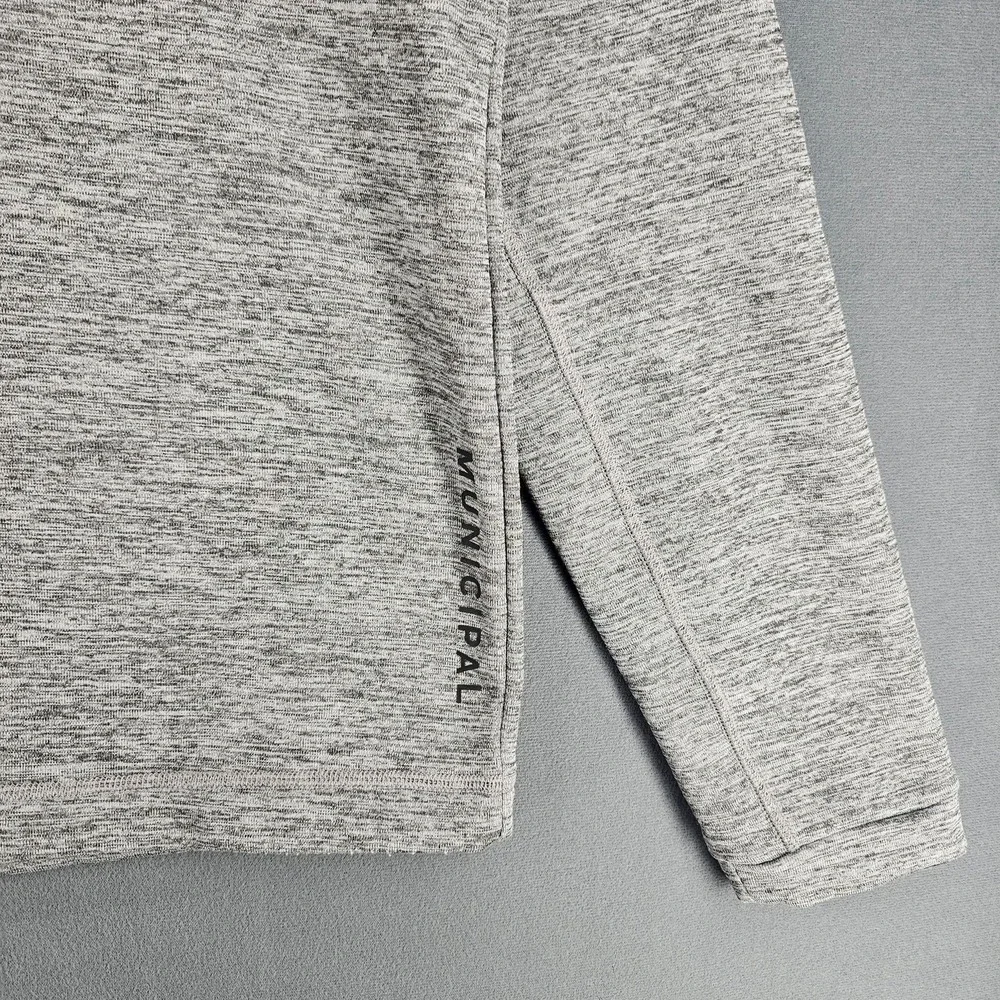 Municipal Sport Utility Gear Pullover Mens Small Gray 1/4 Zip Mock Neck Athletic